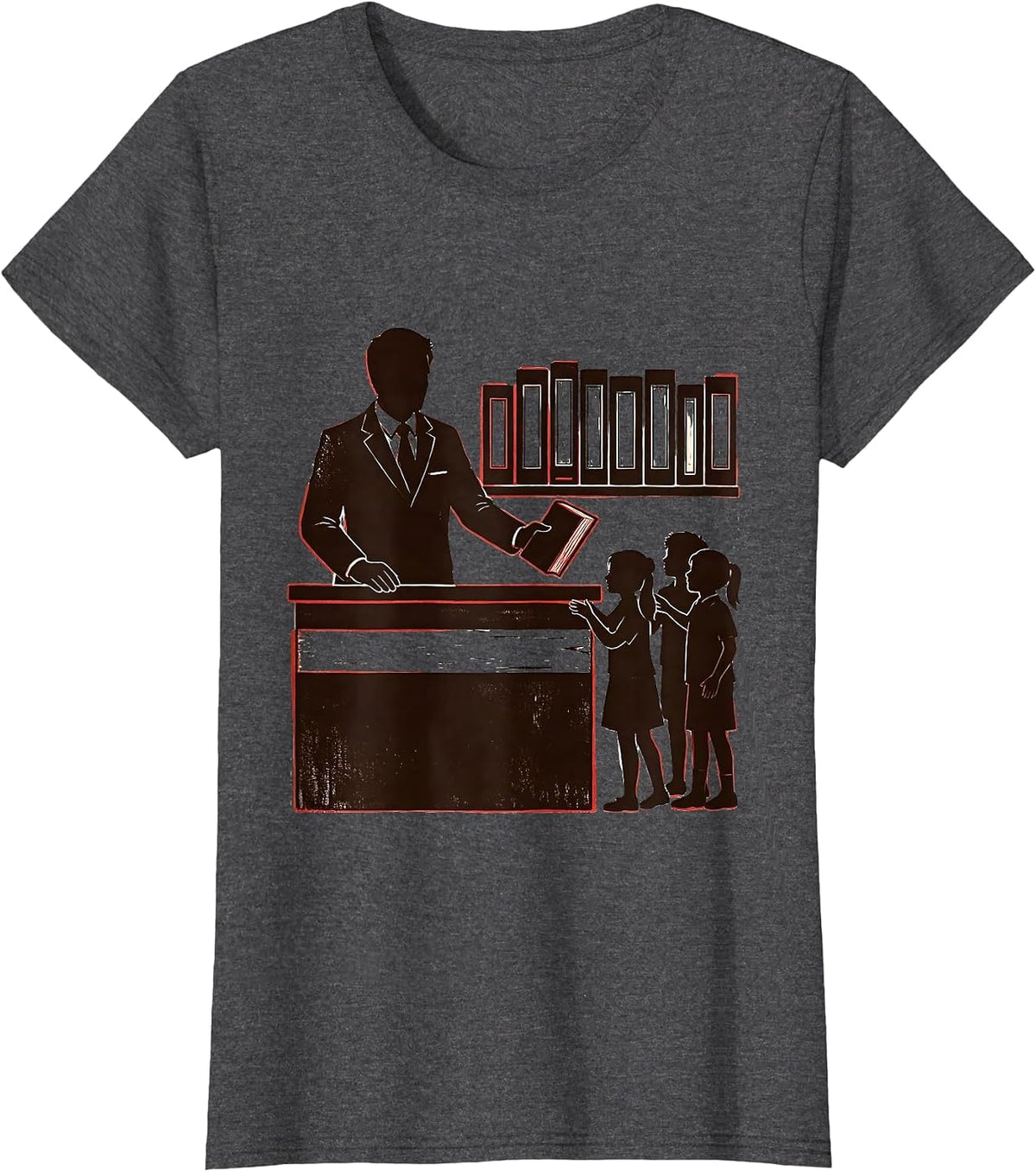 Women's Librarian Book Lover Gift School Library Appreciation T-Shirt - Dark Heather Grey