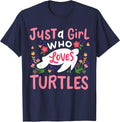 Turtle Just a Girl Who Loves Turtles T-Shirt - Navy Blue