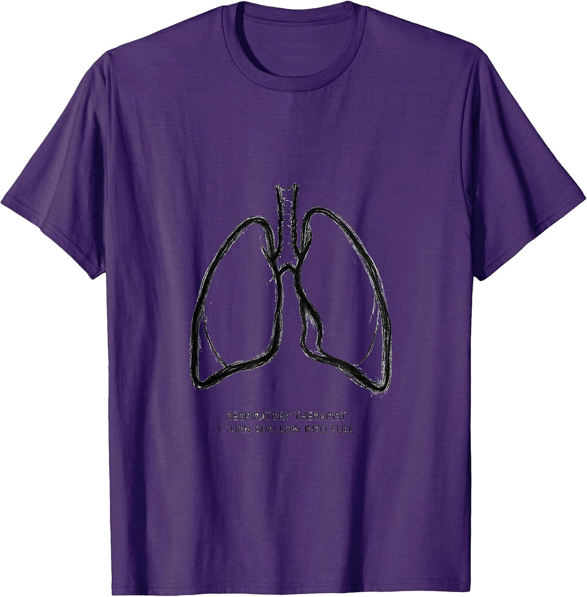 Respiratory Therapist I Turn Shallow Into Full Minimalist T-Shirt - Purple