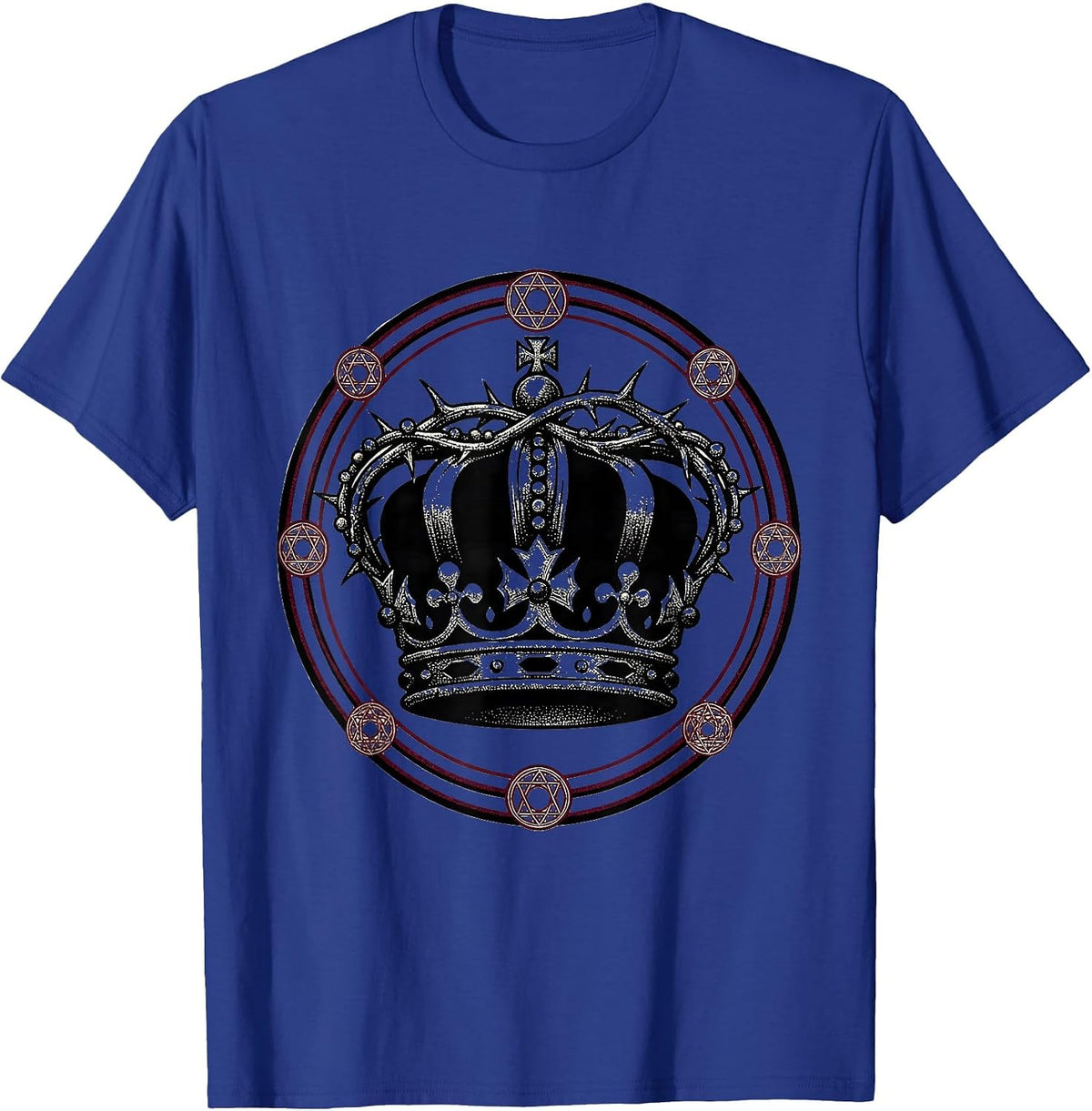 Christ Is King Crown of Thorns Royal Crown Art T-Shirt - Royal Blue