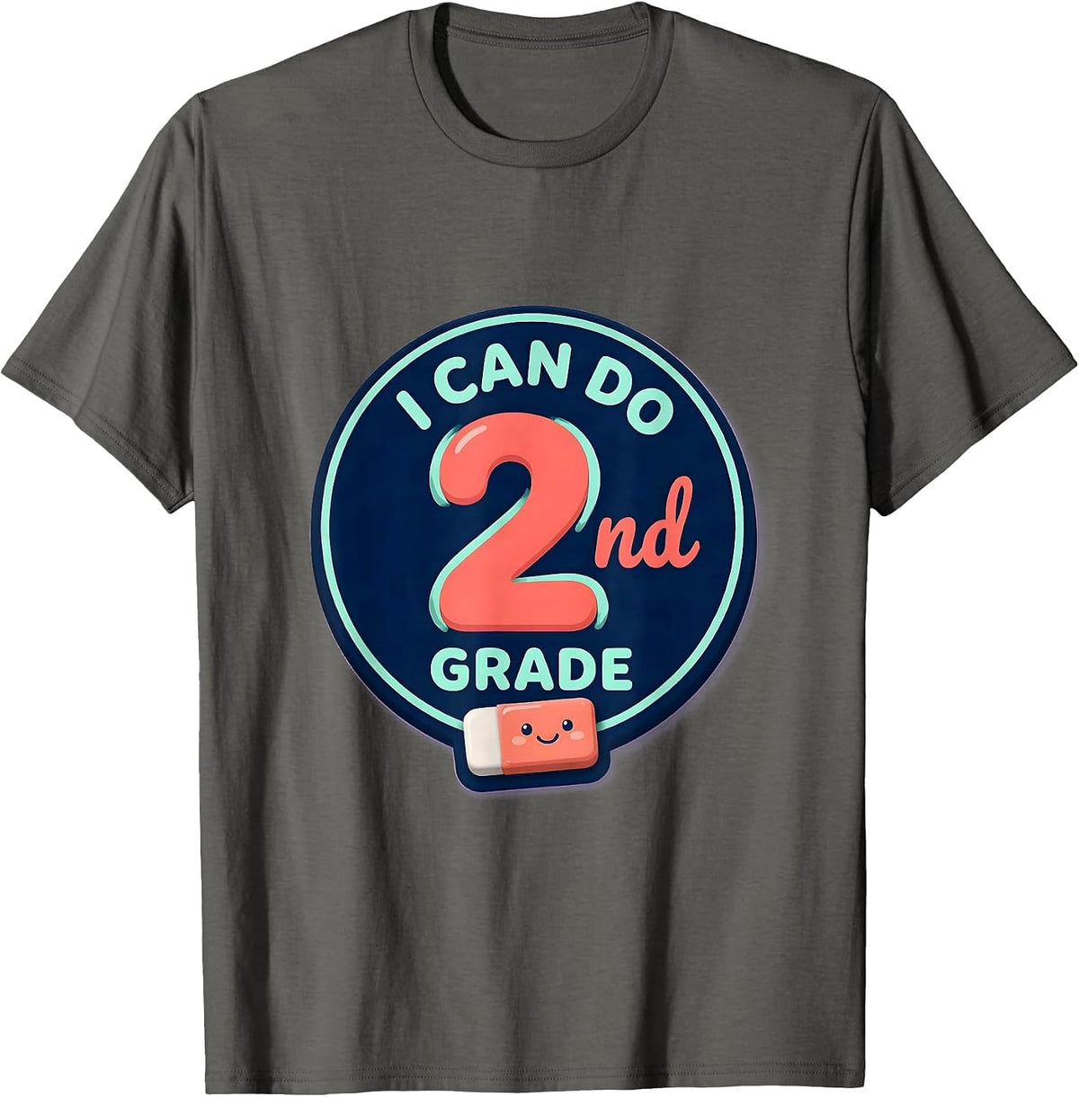 Men's I Can Do 2nd Grade Cute Kawaii Back To School Kids Teacher T-Shirt - Asphalt Grey