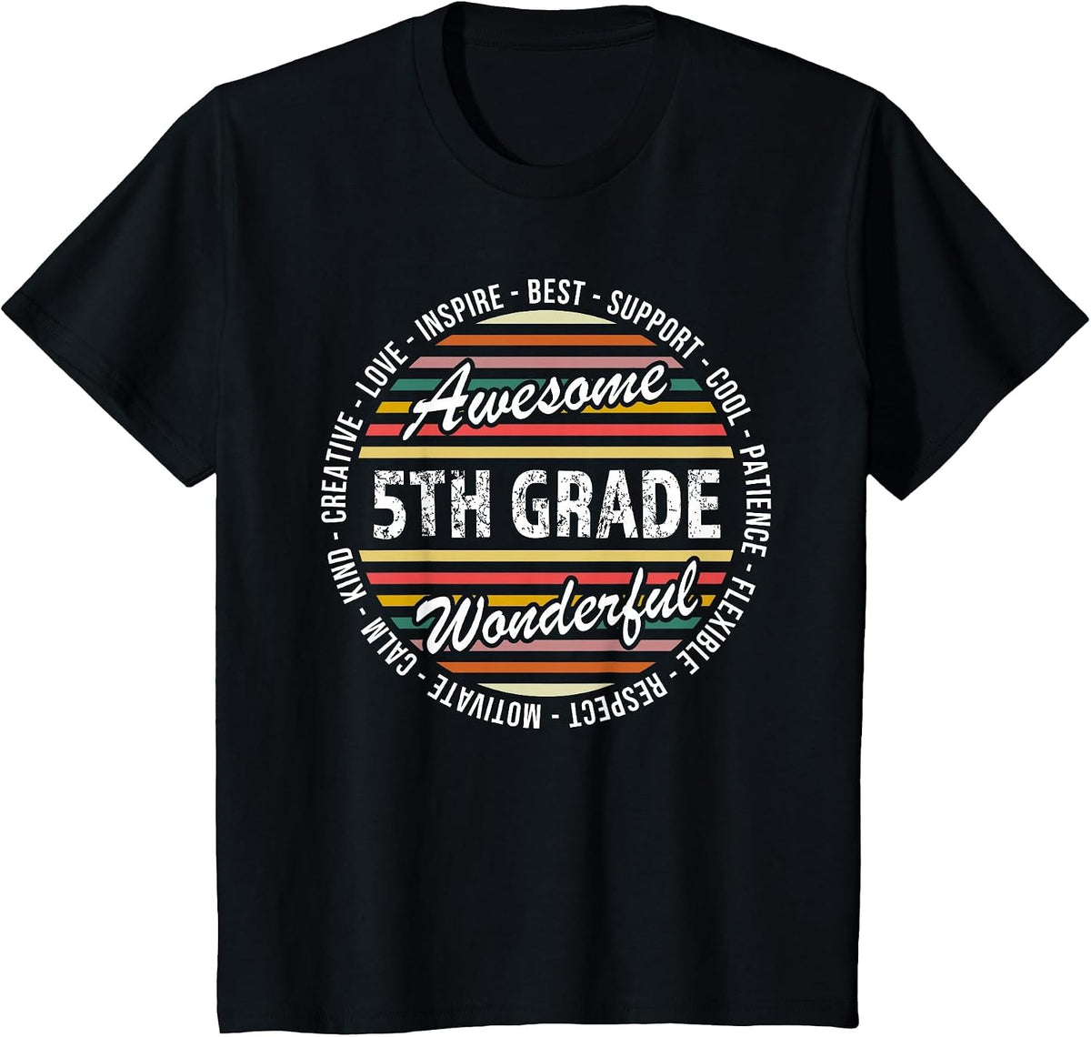 5th Grade Tshirt Funny Team Fifth Teacher Back to School T-Shirt - Black