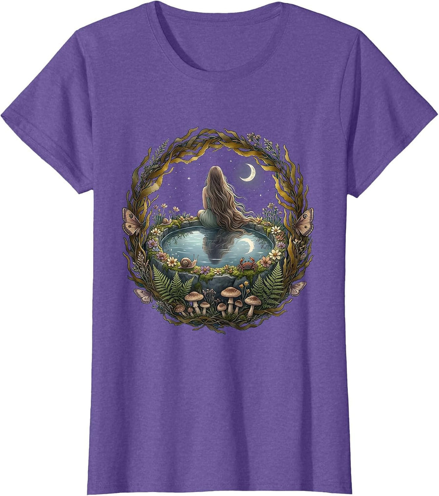 Autism Awareness Tide Pool Reflection Design T-Shirt - Purple Heather