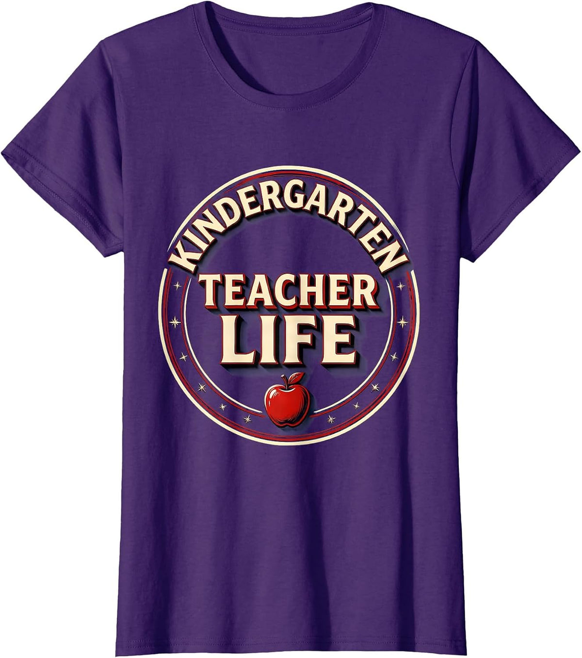 Women's Kindergarten Teacher Life Back to School Design T-Shirt - Purple