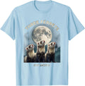 Men's Three Ferrets One Moon Funny Ferret Lover Pet Meme T-Shirt - Baby Blue