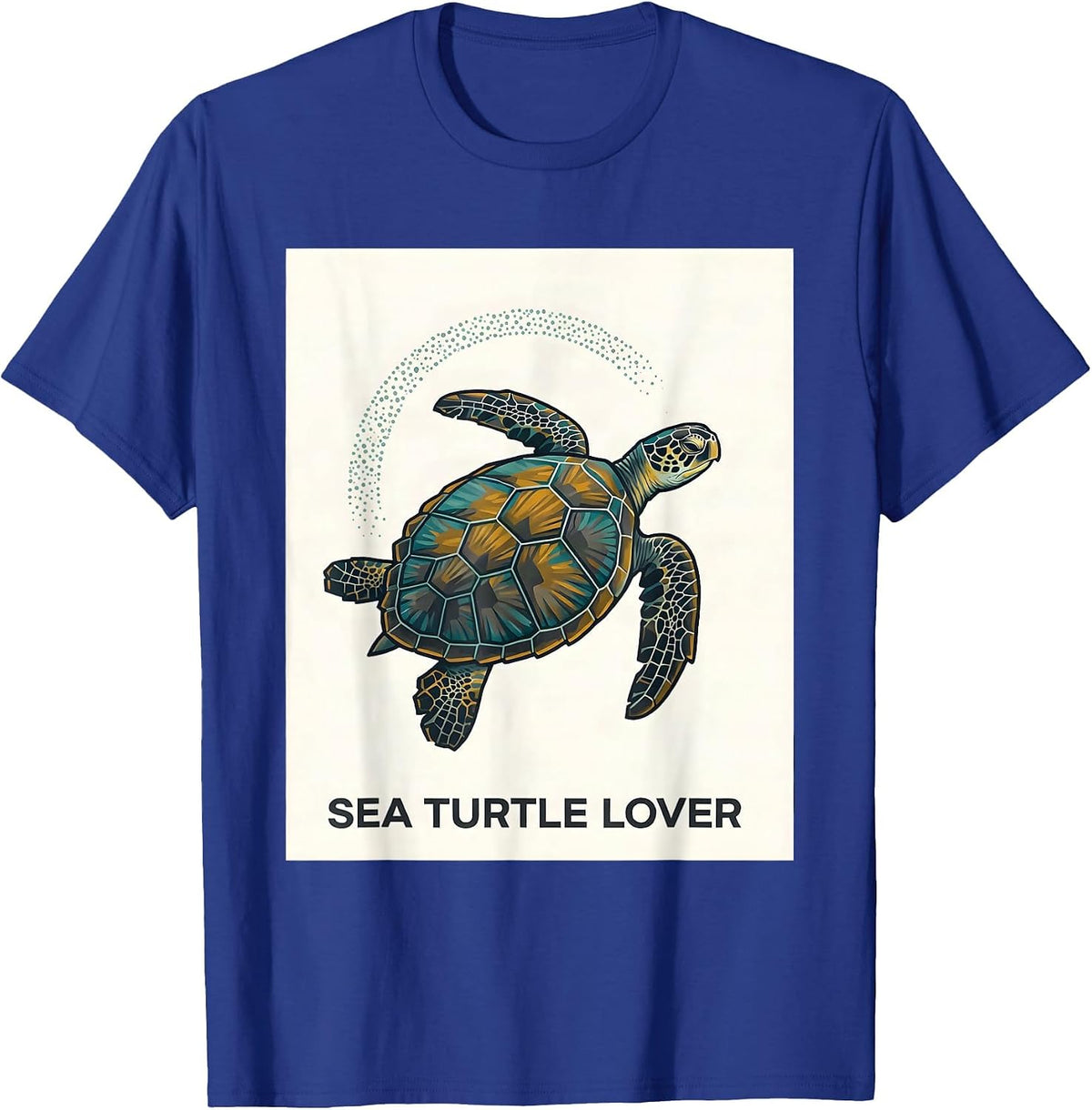 Sea Turtle Lover Midcentury Modern Ocean Animal Beach Art T-Shirt - Royal Blue