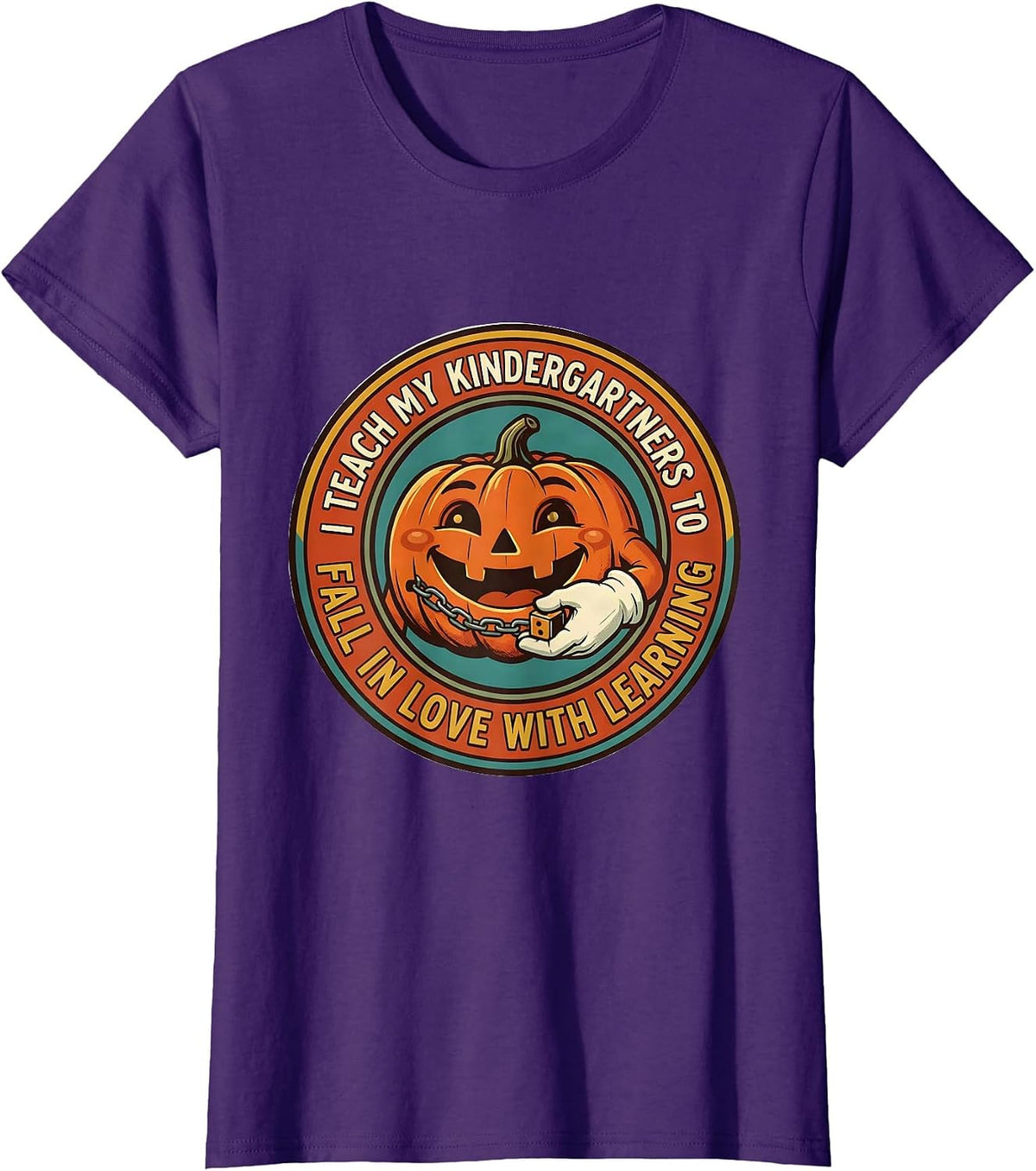 Women's I Teach My Kindergartners To Fall In Love With Learning T-Shirt - Purple