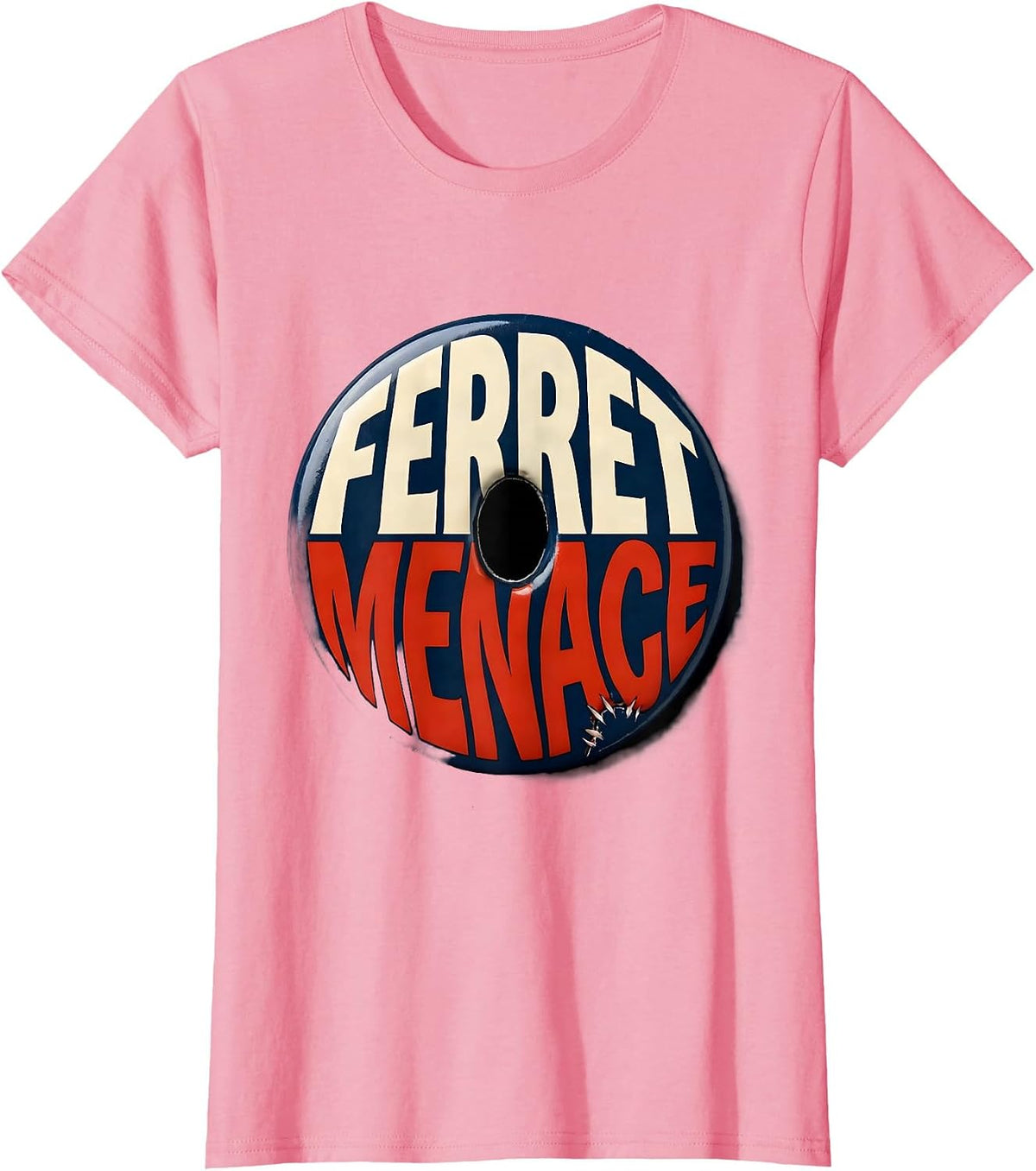 Women's Ferret Menace Funny Ferret Lover Gift Kids T-Shirt - Pink