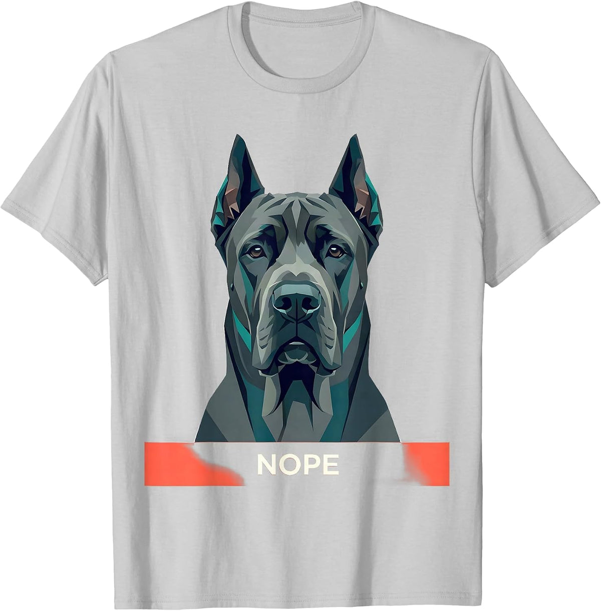 Men's Nope Funny Great Dane Dog Lover Breed Meme T-Shirt - Silver Grey