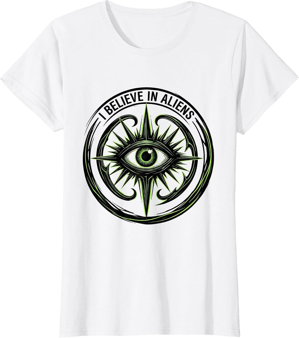 I Believe In Aliens Extraterrestrial Graphic Design T-Shirt - White