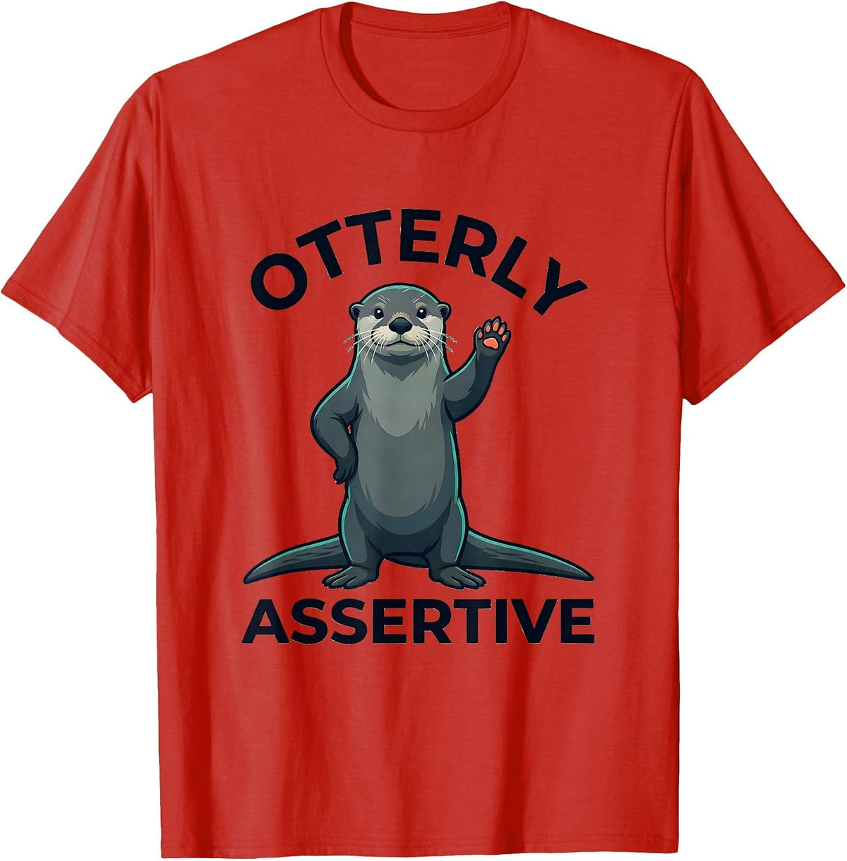 Men's Otterly Assertive Funny Otter Lover Humor Gift T-Shirt - Red
