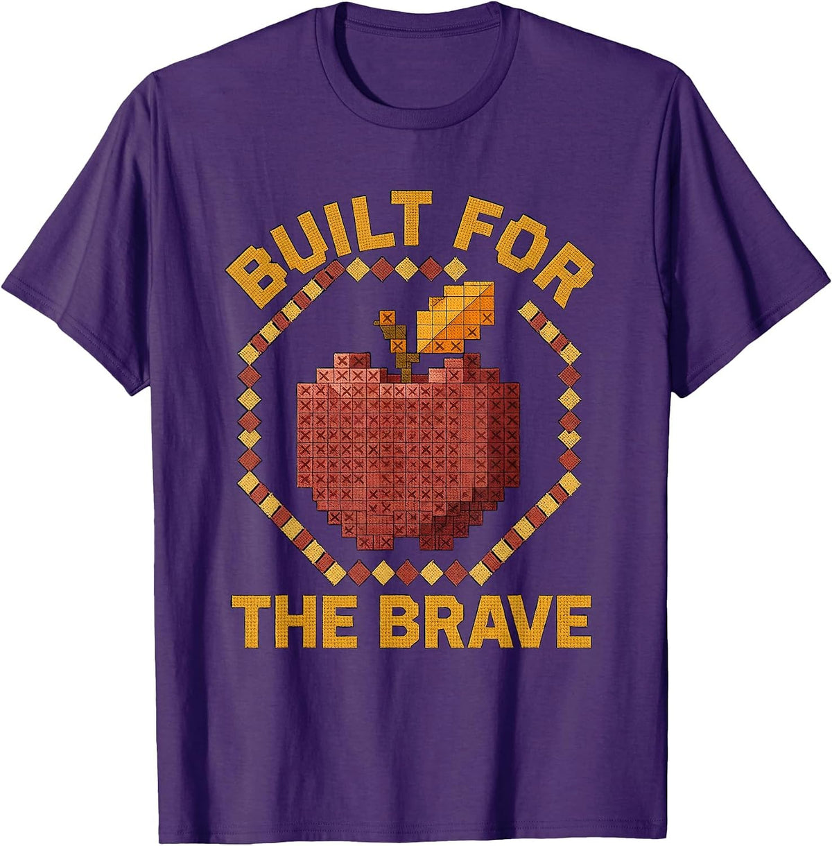 Men's Built for the Brave 5th Grade Teacher Design T-Shirt - Purple
