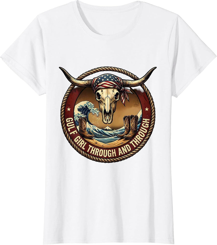 Women's Gulf Girl Through and Through Coastal Design T-Shirt - White