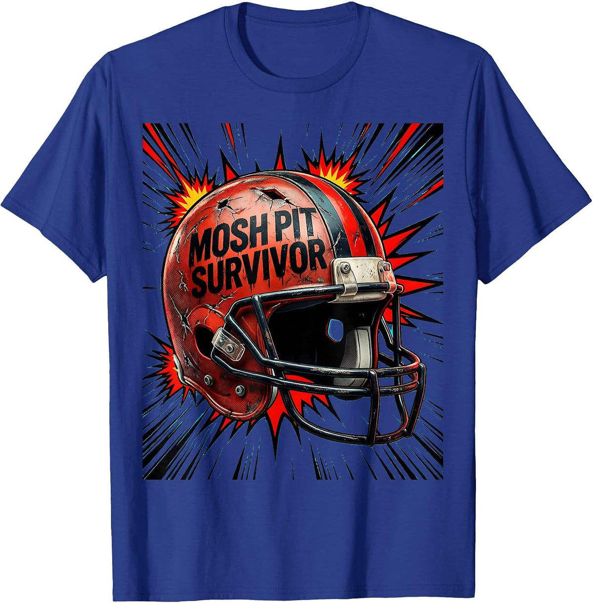 Mosh Pit Survivor Concert Music Design T-Shirt - Royal Blue