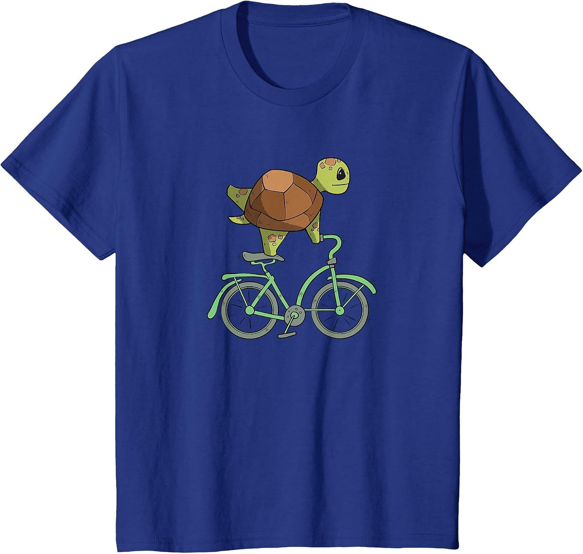 Turtle on a Bike | Turtle Cycling | Bicycle Lover T-Shirt - Royal Blue