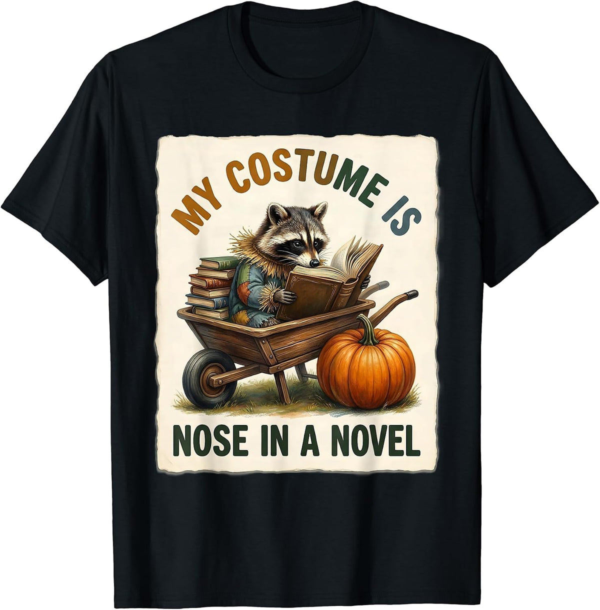 Men's My Costume Is Nose In A Novel Storybook Reading Humor T-Shirt - Black