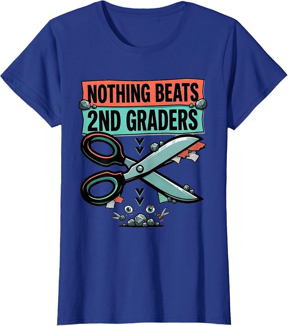 Women's Nothing Beats 2nd Graders Funny Back To School Kids Teachers T-Shirt - Royal Blue