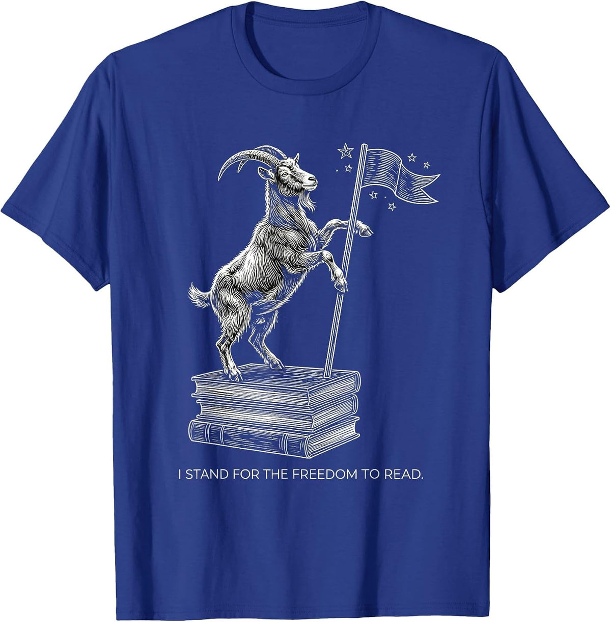 Men's I Stand For The Freedom To Read Funny Book Lover Pet Owner T-Shirt - Royal Blue