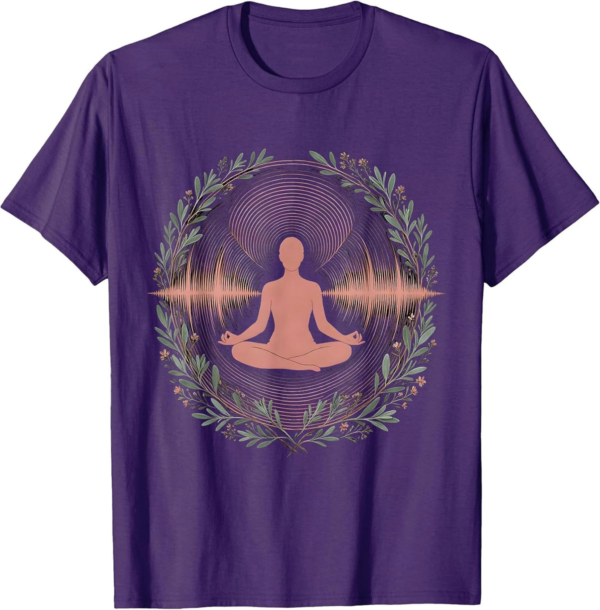Men's Autism Awareness Meditation Sensory Sound Wave Design T-Shirt - Purple