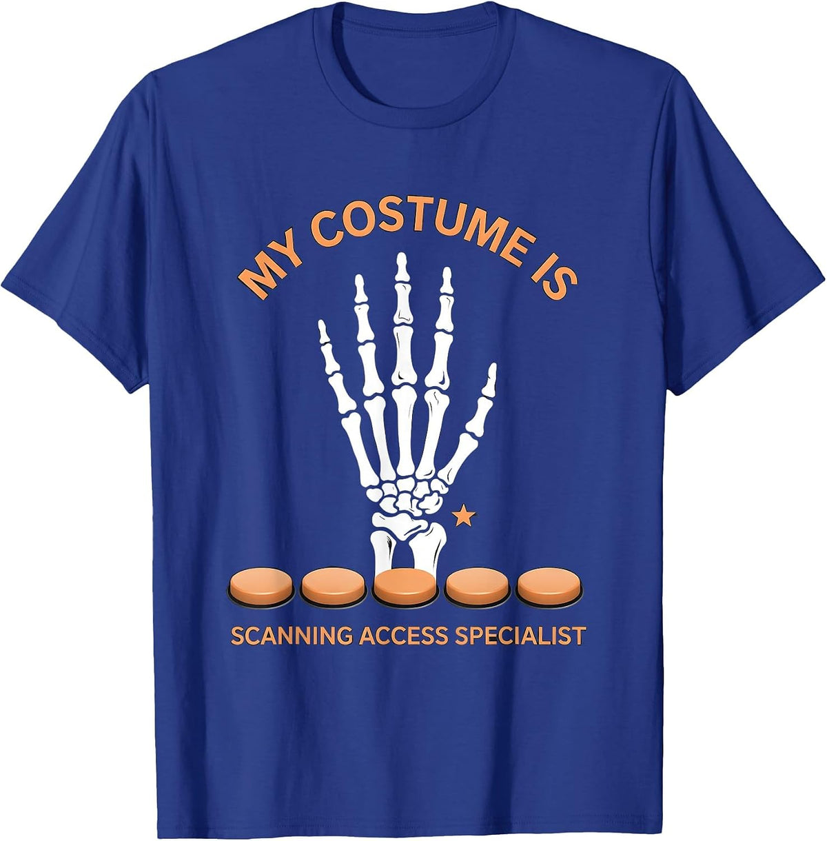 My Costume Is Scanning Access Specialist SLP Humor T-Shirt - Royal Blue