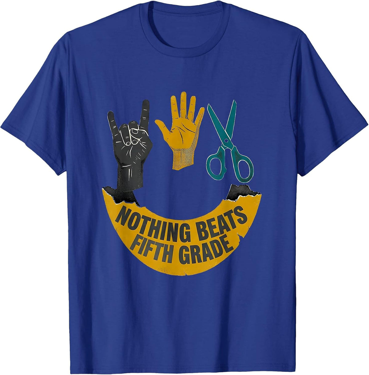 Men's Nothing Beats Fifth Grade Midcentury Modern Back to School T-Shirt - Royal Blue