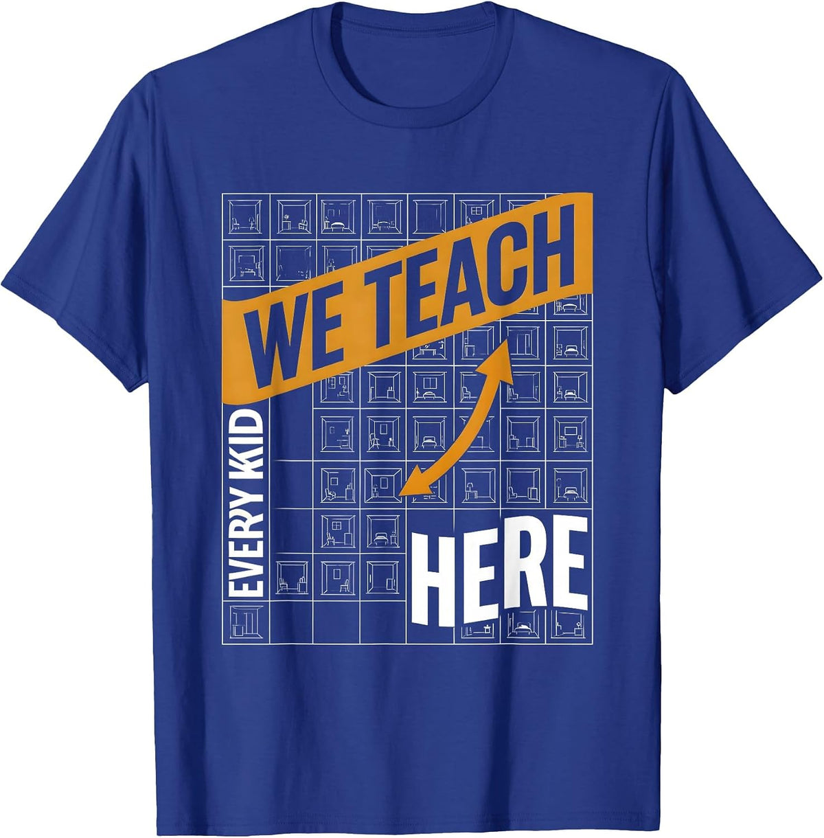 We Teach Every Kid Here New Wave Specialist Teacher Squad T-Shirt - Royal Blue