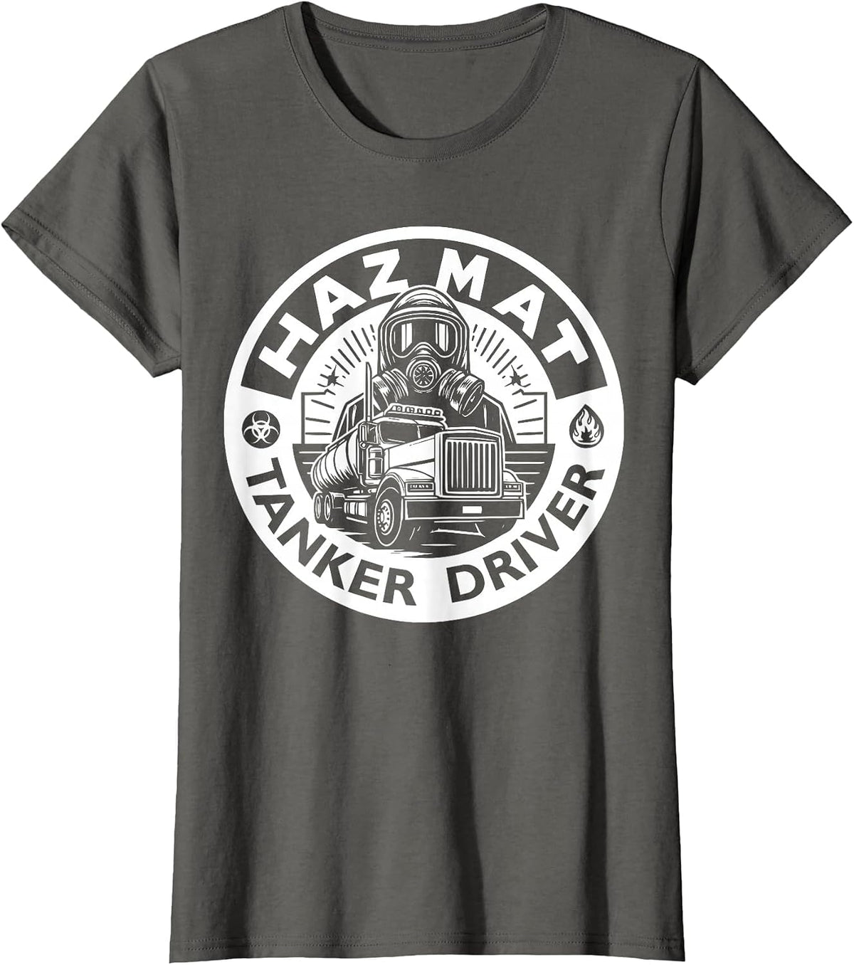 Hazmat Tanker Truck Driver T-Shirt - Asphalt Grey