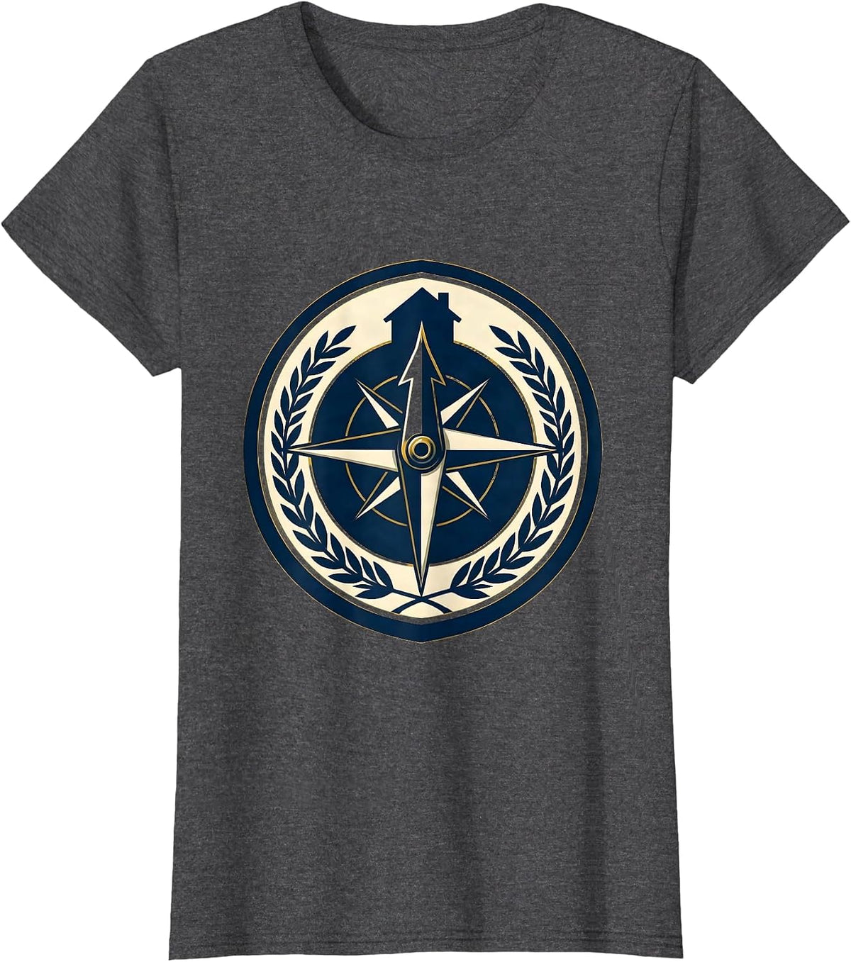 Women's Social Worker Compass Home Graphic Design T-Shirt - Dark Heather Grey