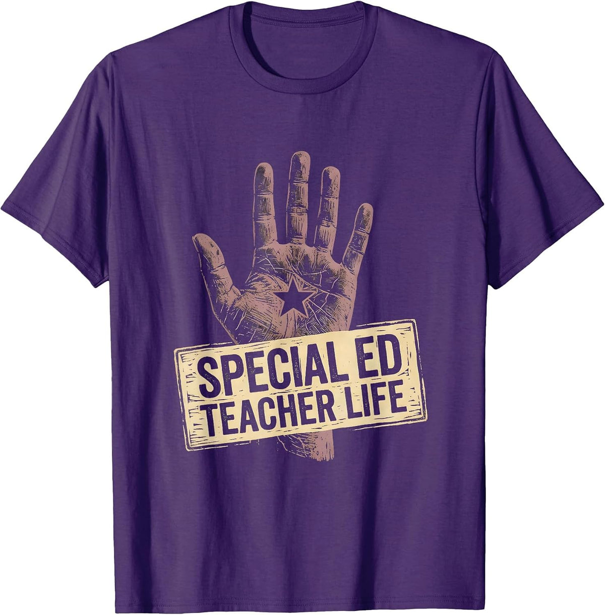 Men's Special Ed Teacher Life Graphic Design T-Shirt - Purple