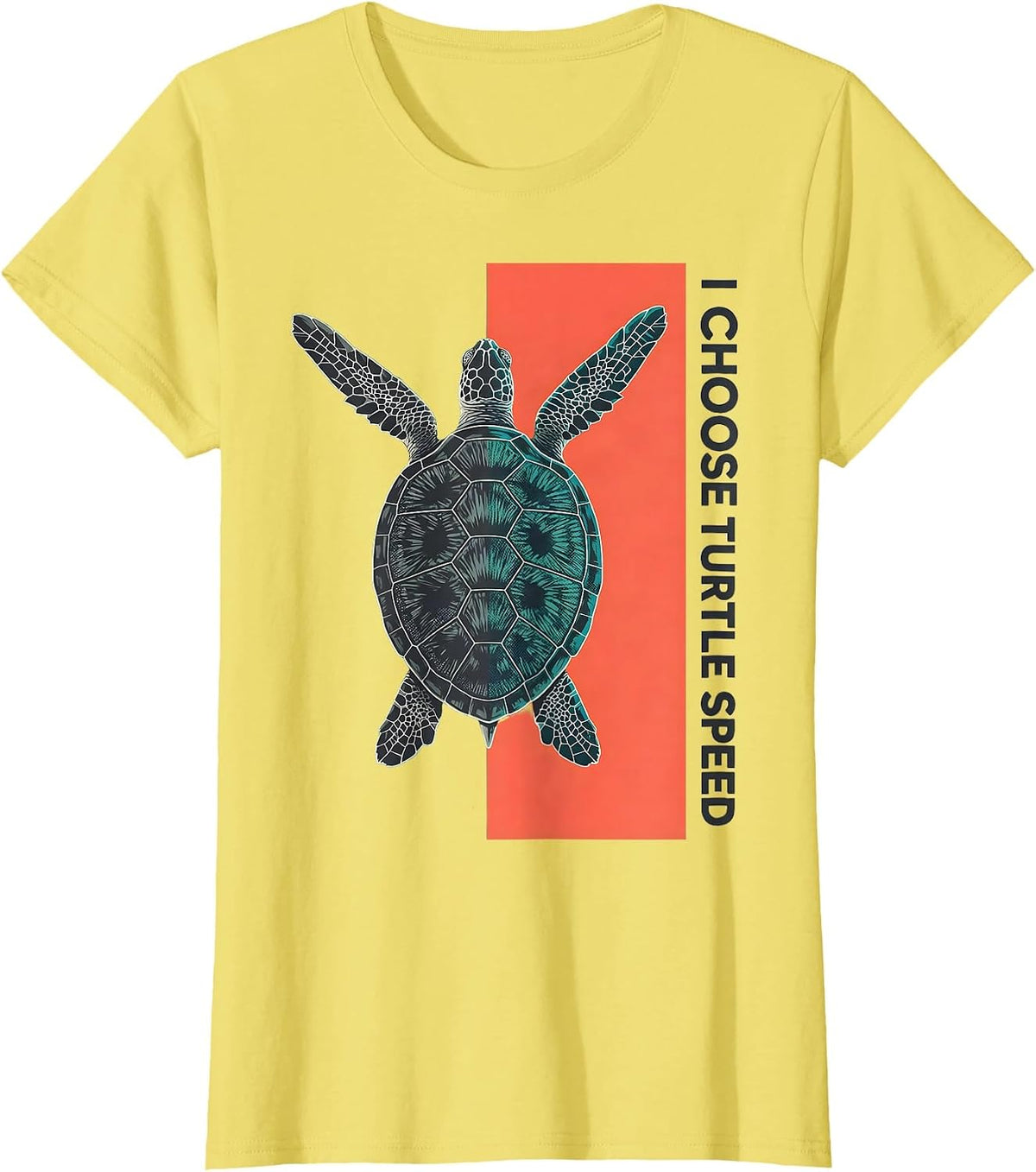 I Choose Turtle Speed Midcentury Modern Sea Turtle Lover T-Shirt - Lemon Yellow