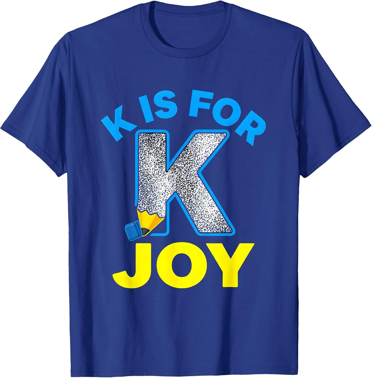 K Is For Joy Retro Teacher Back to School Kindergarten T-Shirt - Royal Blue