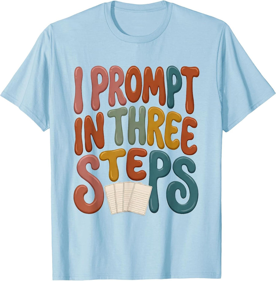 Men's I Prompt In Three Steps Special Education Teacher Squad T-Shirt - Baby Blue