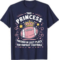 Fantasy Football Princess Funny Draft Legends Party Loser Tees T-Shirts for Women Men - Navy Blue