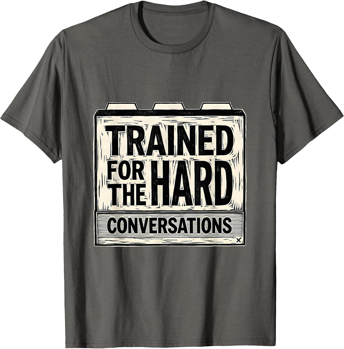 Men's Trained For The Hard Conversations Groovy Social Worker T-Shirt - Asphalt Grey