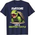 Awesome Like a Snapping Turtle. Snapping Turtle T-Shirt - Navy Blue