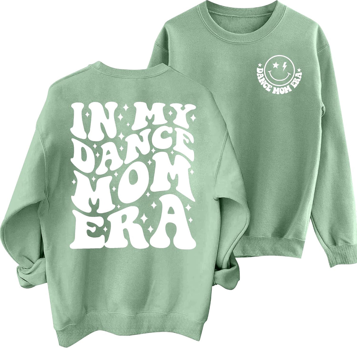 Mama Sweatshirt for Women in My Dance Mom Era Sweatshirts Dance Mom Crewneck Long Sleeve Casual Pullovers Top - Lgihtgreen