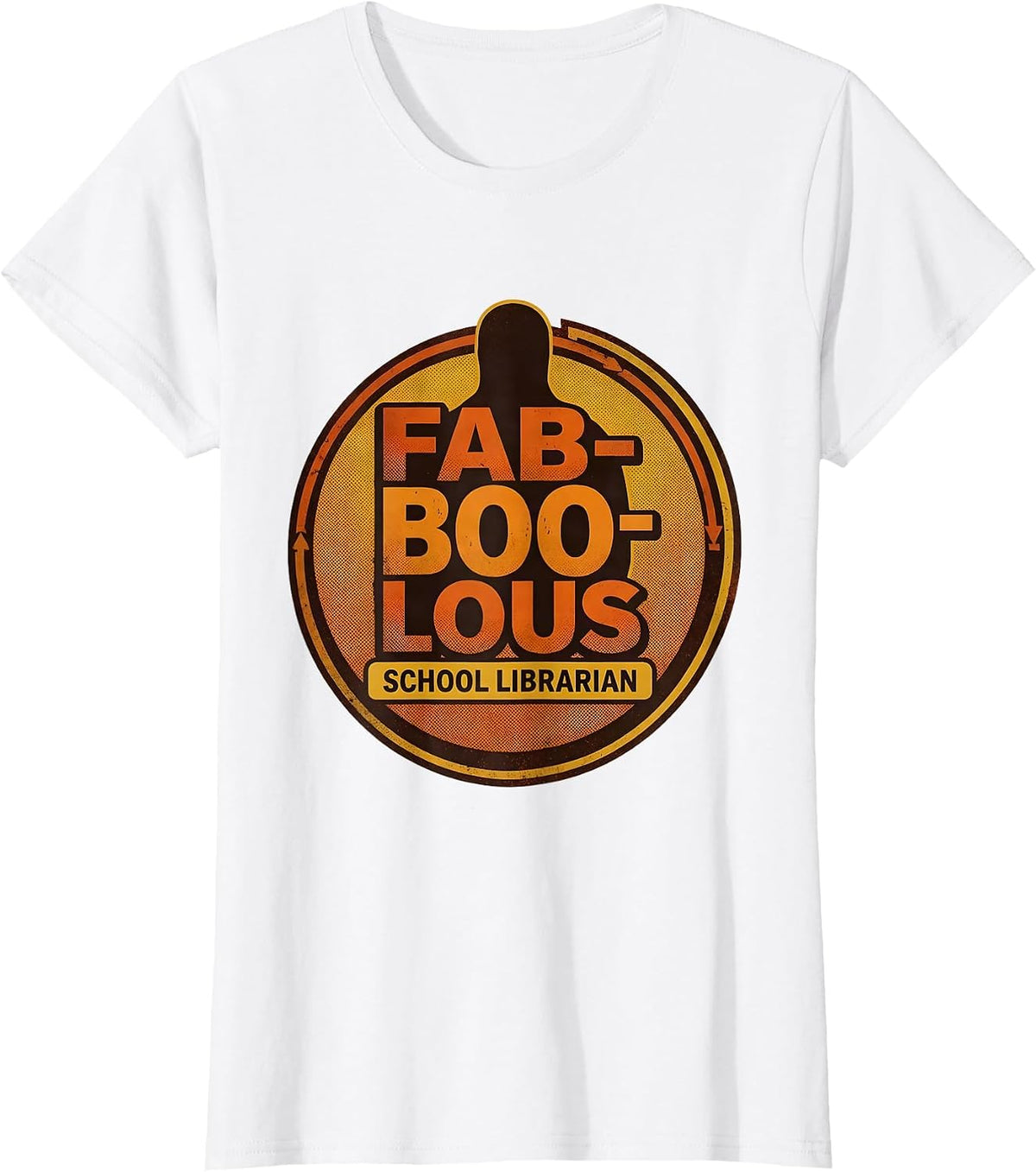 Fab-Boo-Lous School Librarian Retro 70s Halloween Costume T-Shirt - White