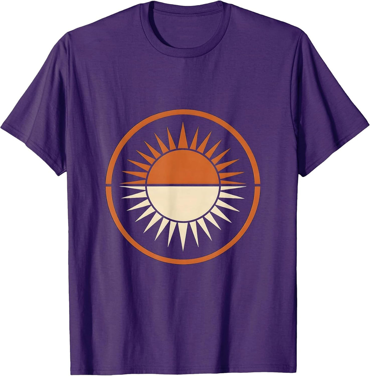 Men's Dual Horizon Twin Suns Rising Graphic Tee T-Shirt - Purple