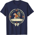 Macaw Parrot on Sombrero Mexican Art Design T-Shirt - Navy Blue