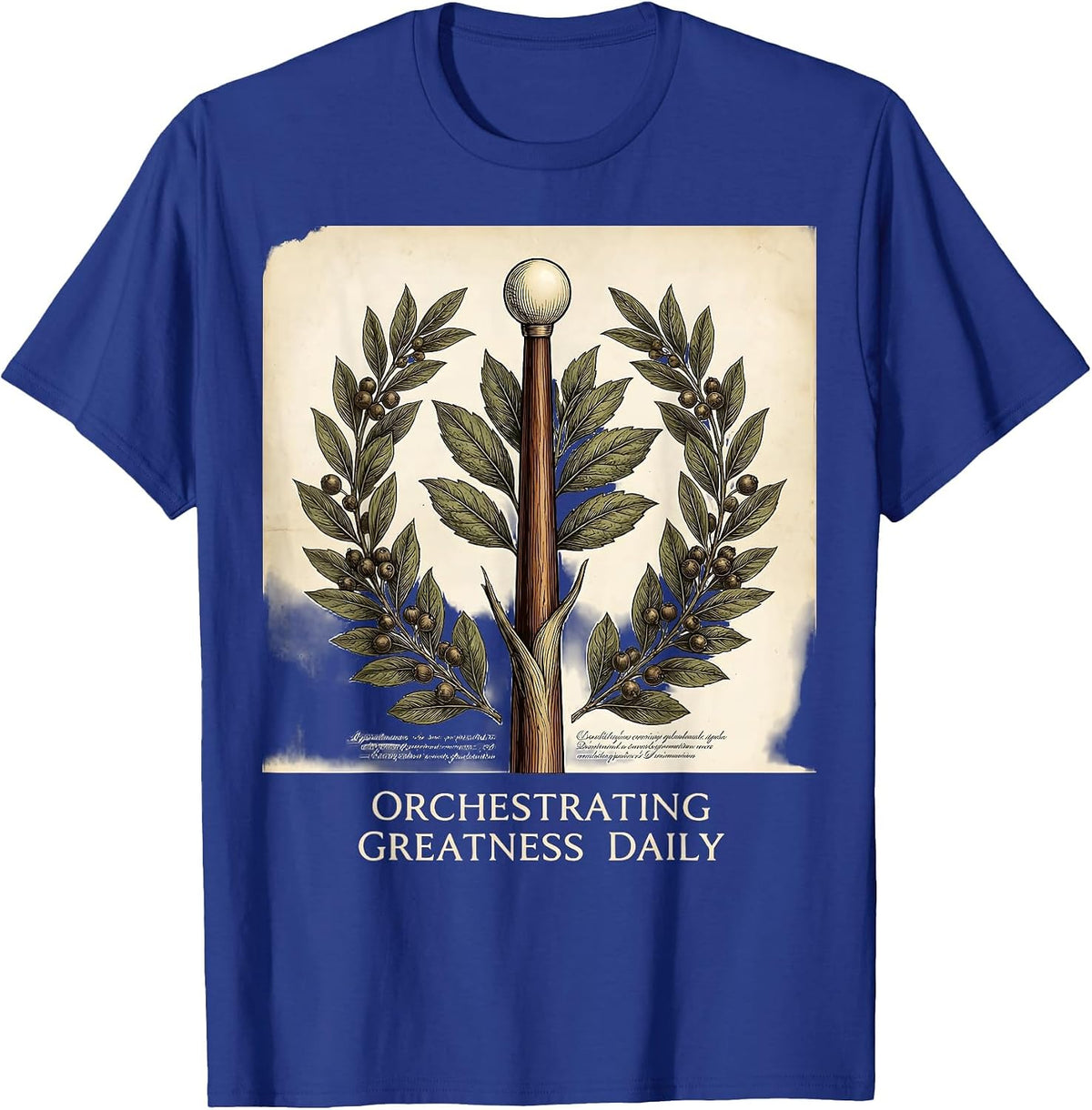 Orchestrating Greatness Daily Music Teacher Design T-Shirt - Royal Blue