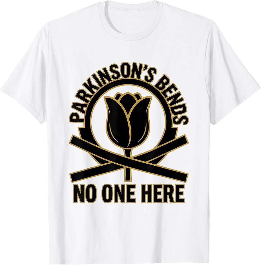 Men's Parkinson's Bends No One Here Defiant Awareness Support T-Shirt - White