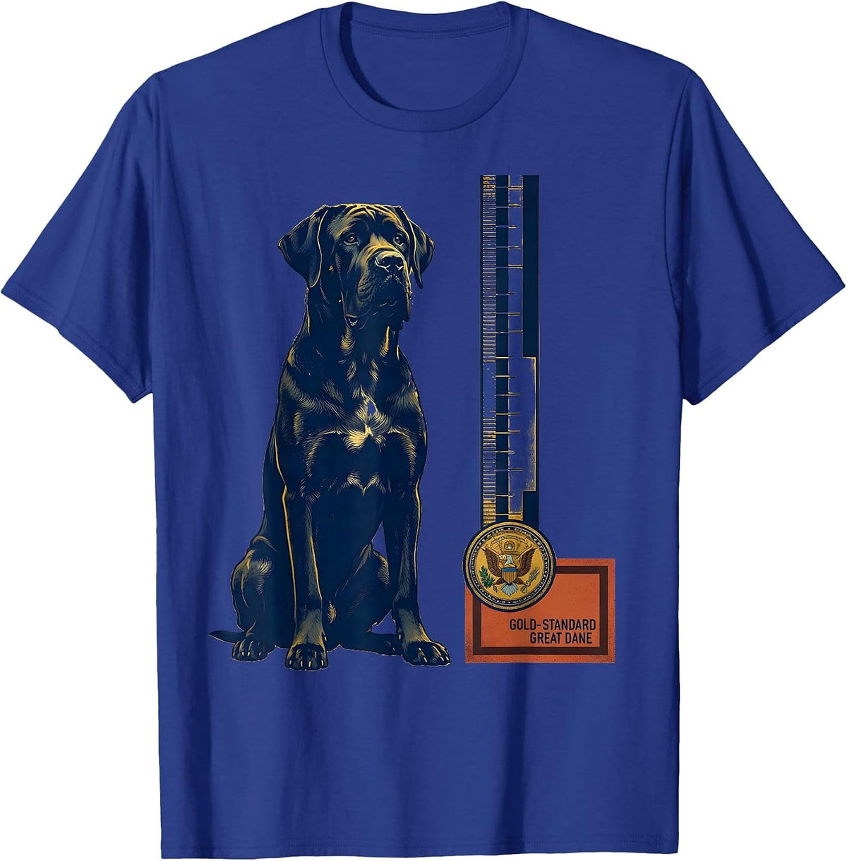 Men's Gold-Standard Great Dane Funny Dog Meme Dog Owner Humor T-Shirt - Royal Blue