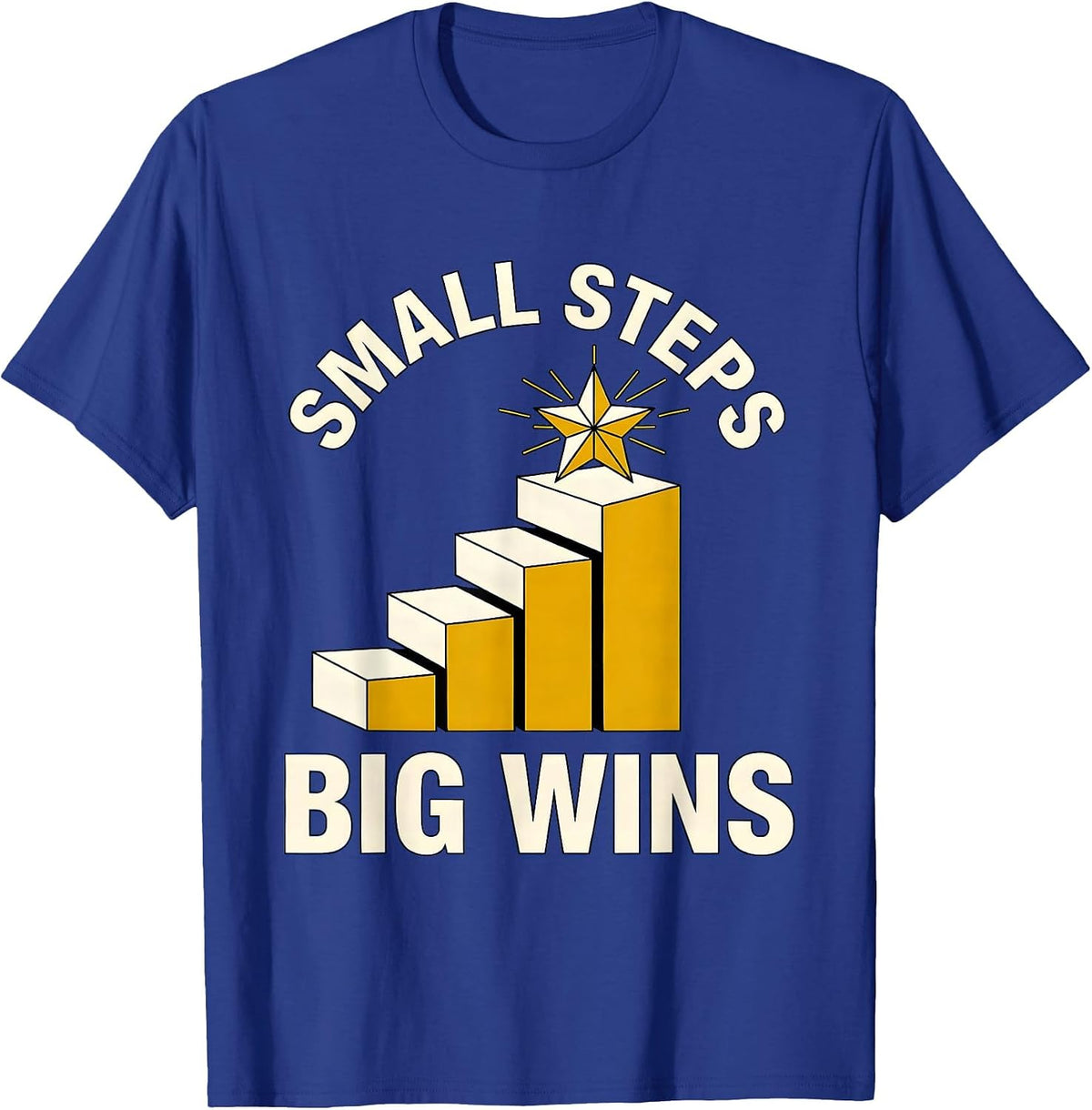 Men's Small Steps Big Wins Special Education Design T-Shirt - Royal Blue