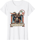 Women's Escaped To Warm Boho Tropical Surfing Goat Animal Humor T-Shirt - White