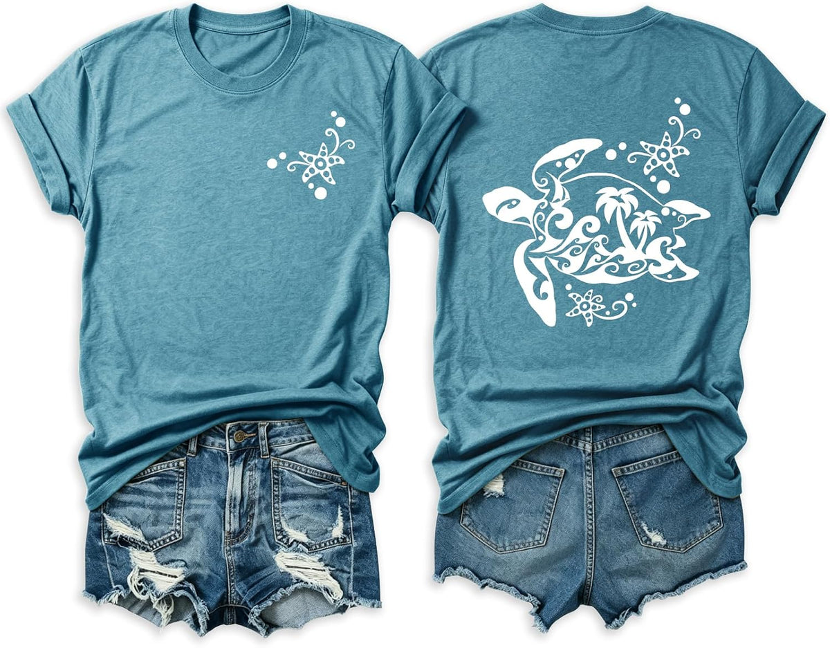 Cute T Shirts for Women Graphic Tees Short Sleeve Summer Tops - A0 Green