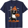 Cute Raccoon Men Women Kids Halloween Funny Raccoon T-Shirt - Navy Blue