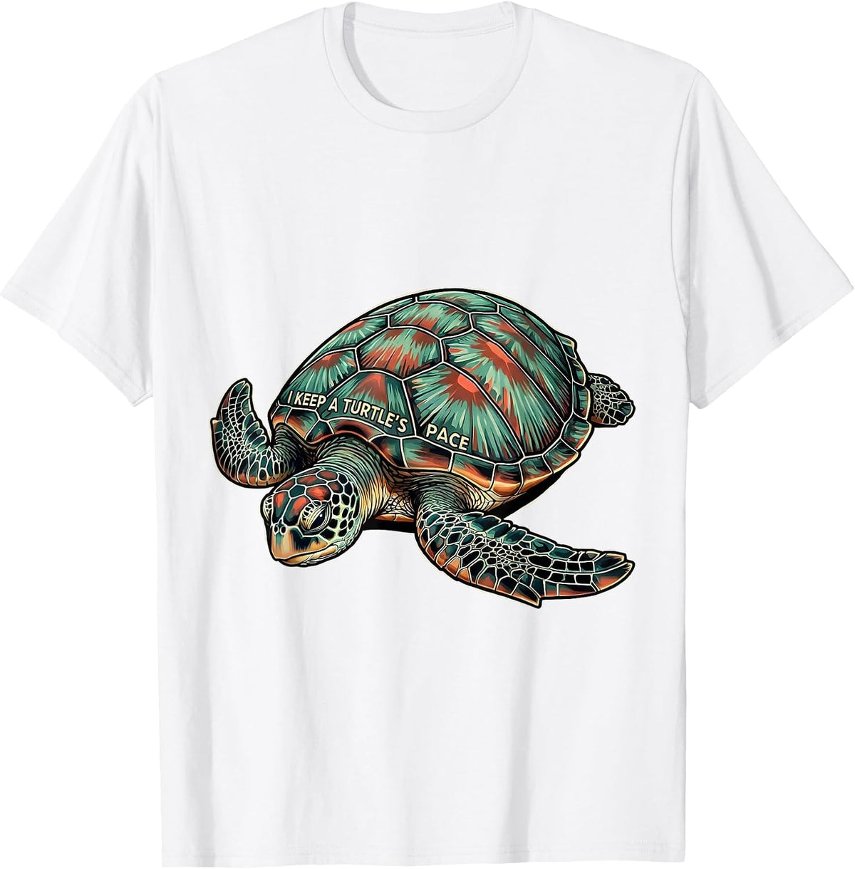 Men's I Keep A Turtle's Pace Tattoo Sea Turtle Ocean Animal Lover T-Shirt - White