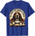 He Uses The Whole Couch Vintage Funny Basset Hound Dog Lover T-Shirt - Royal Blue