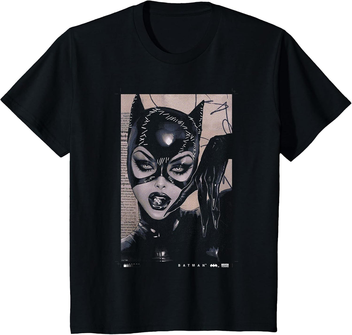 Batman Catwoman 85th Anniversary Comic Cover T-Shirt - Black