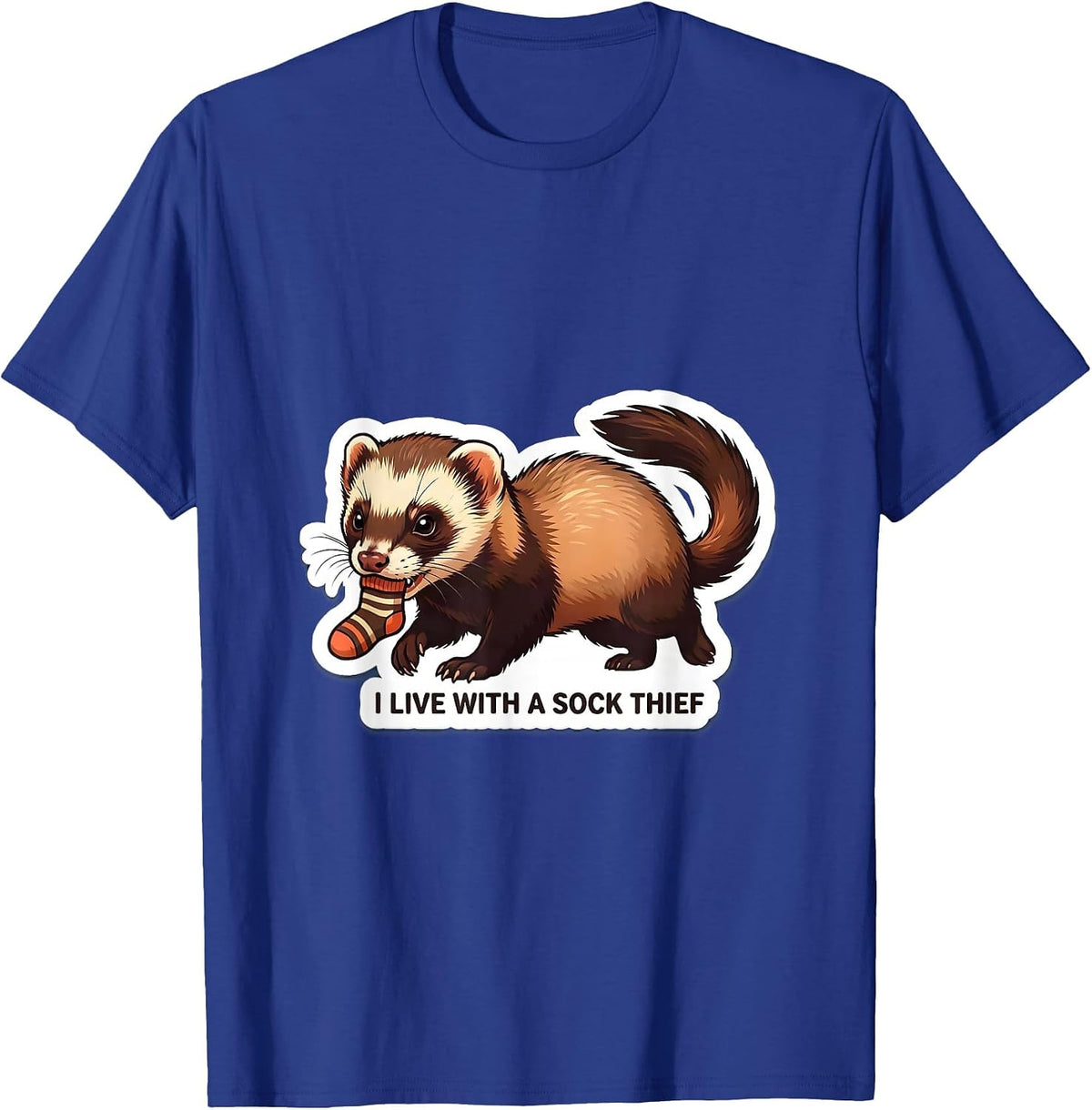 Men's I Live With A Sock Thief Funny Ferret Lover Gift For Kids T-Shirt - Royal Blue